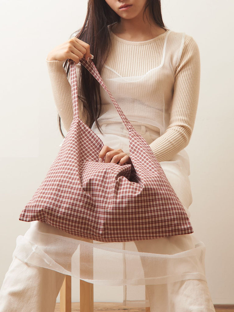 MAISON CREME メゾンクレム Check Eco Bag — Burgundy 的特徴と選び方ガイド