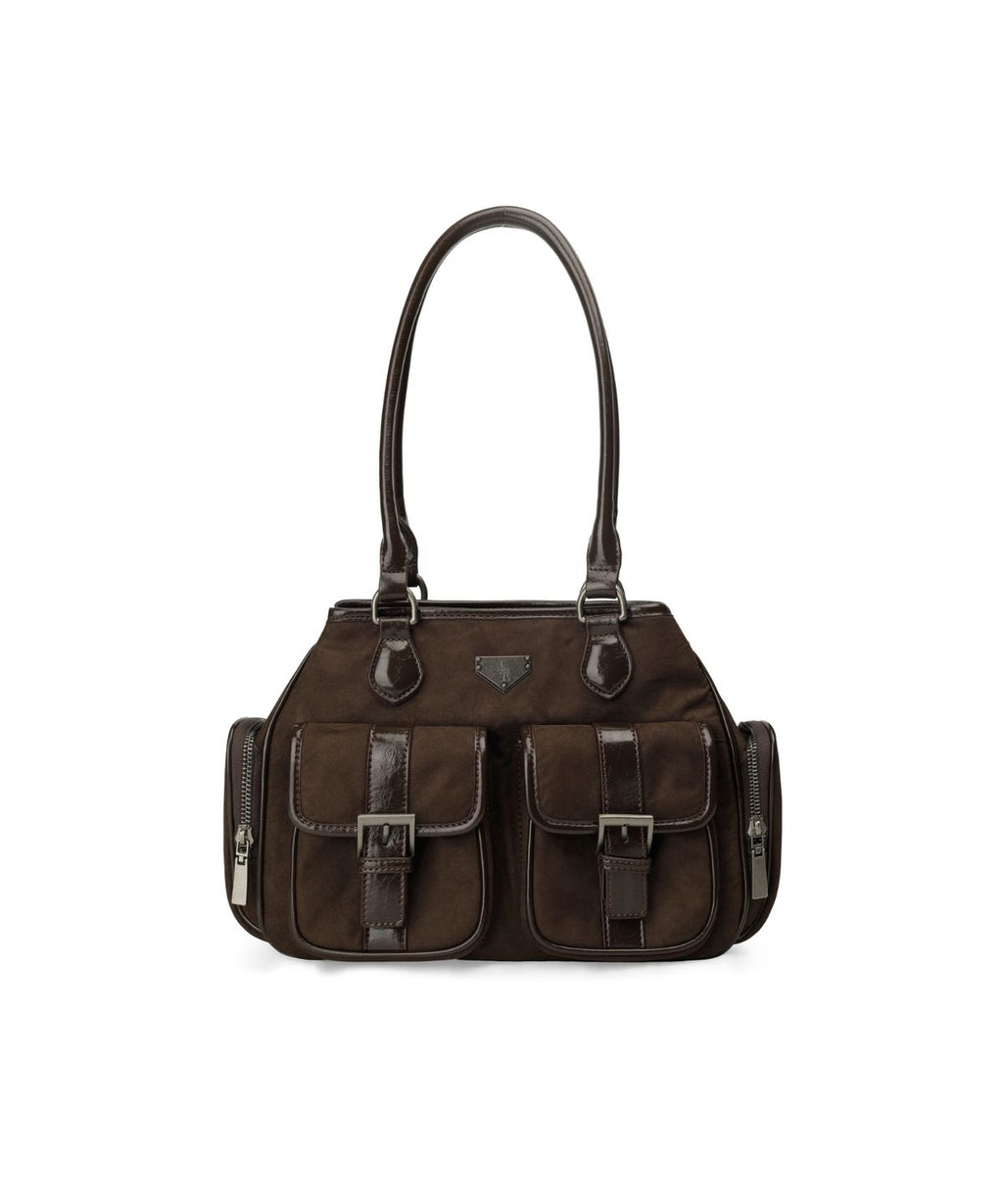 レザー リー(LEATHERY)マルチポケットスエードショルダーバッグ BROWN|特徴と選び方ガイド