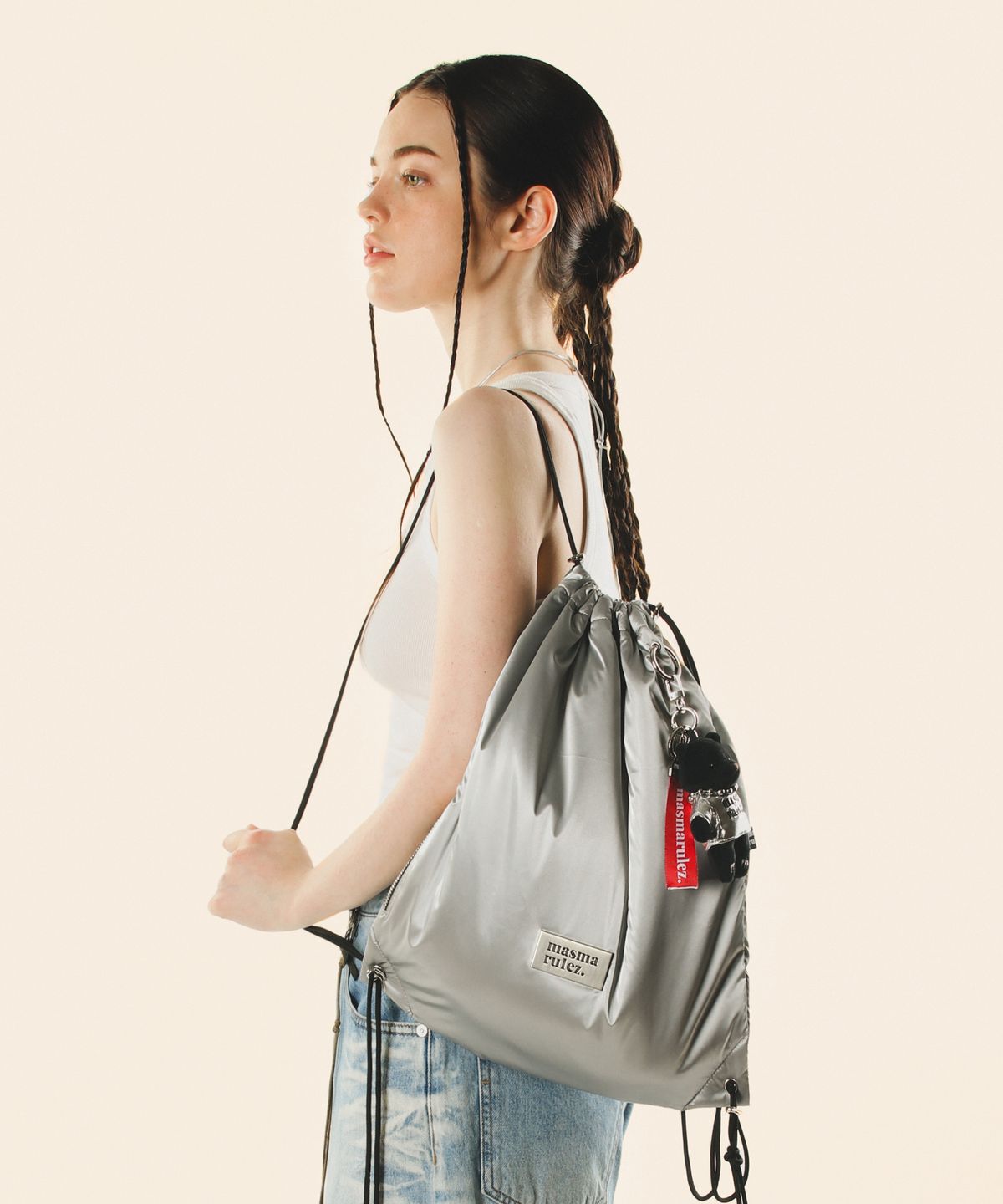 ◆masmarulez◆ 304 Gym sack string bag Glittery silver 5010 304 Gym sack string bag _ Glittery silver masmarulez官方網站